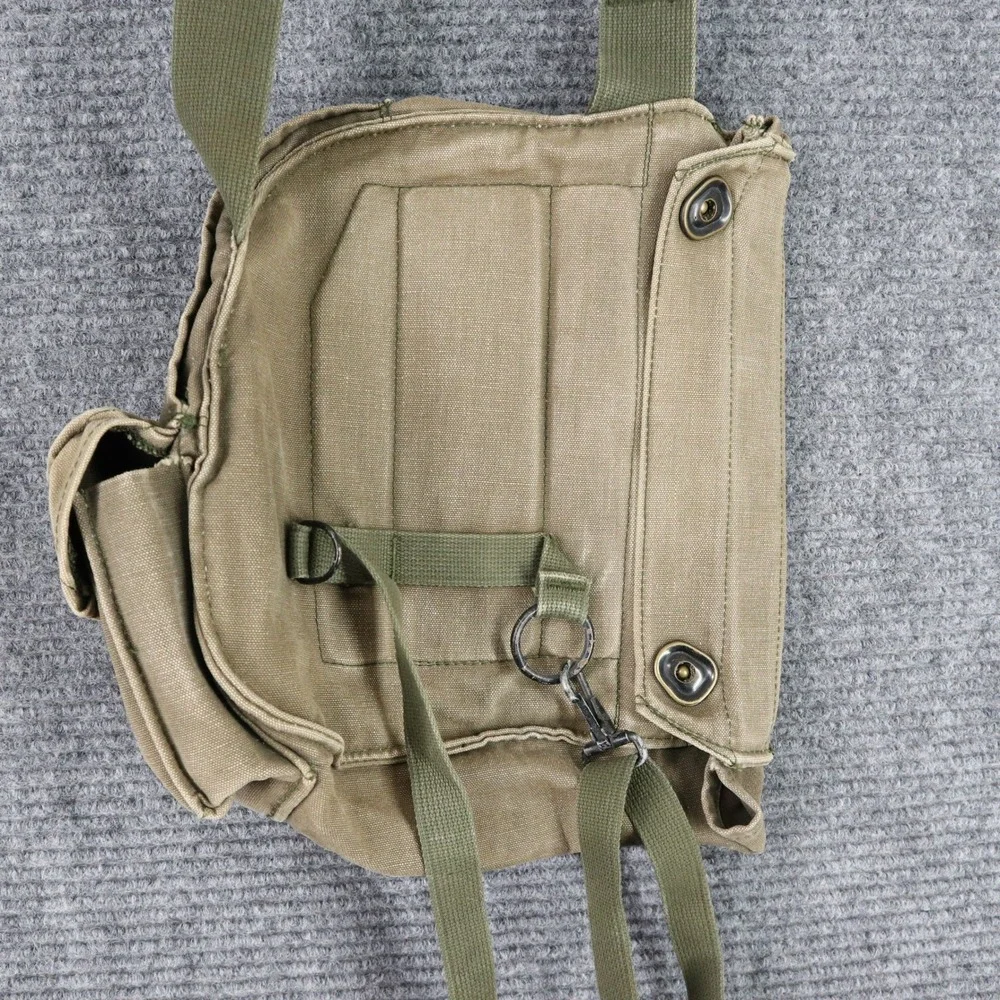 Vintage US Military USGI Gas Mask Carrier Bag Canvas Stamped Field Gear Utility